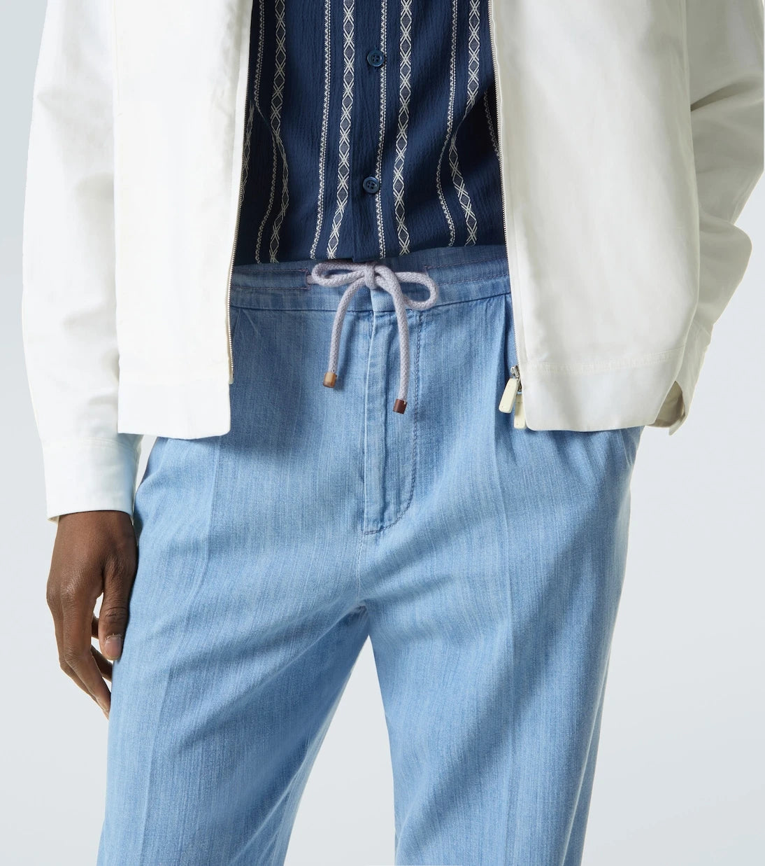 Brunello Cucinelli - بنطلون مستقيم مطوي من القطن