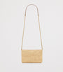 Saint Laurent Beige Raffia Cassandre Pouch on Chain