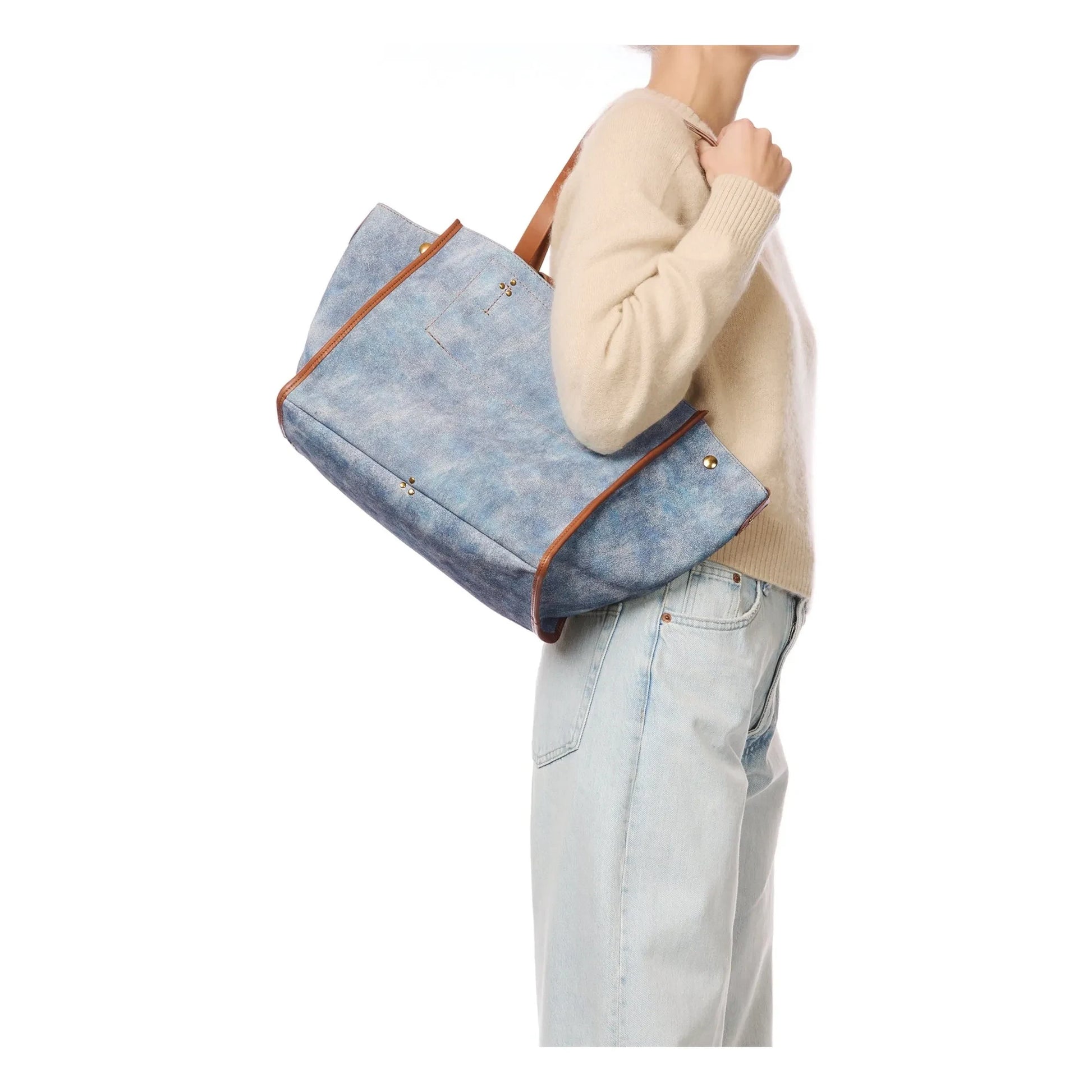Jérôme Dreyfuss - Léon M Velvet crust bag | Washed blue