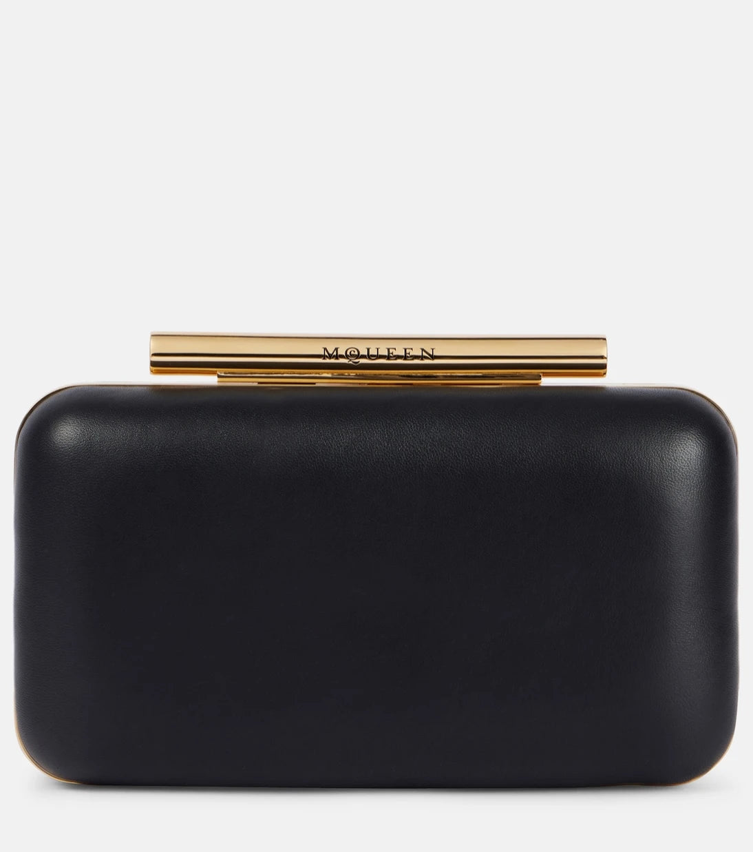McQueen - T-Bar leather box clutch