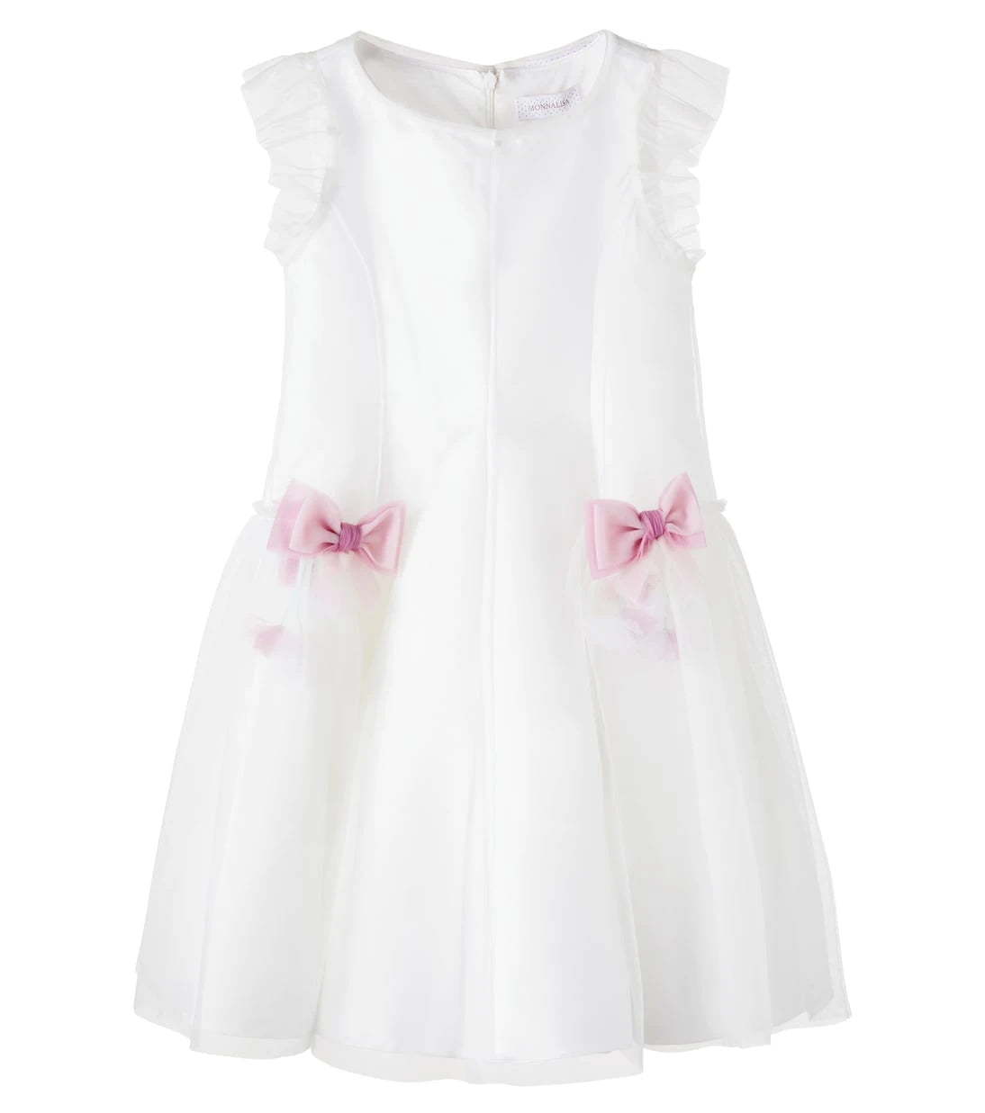 Monnalisa - Bow-detail tulle dress