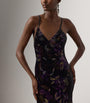 Ralph Lauren Collection Black Velvet Embellished Floral Evening Dress