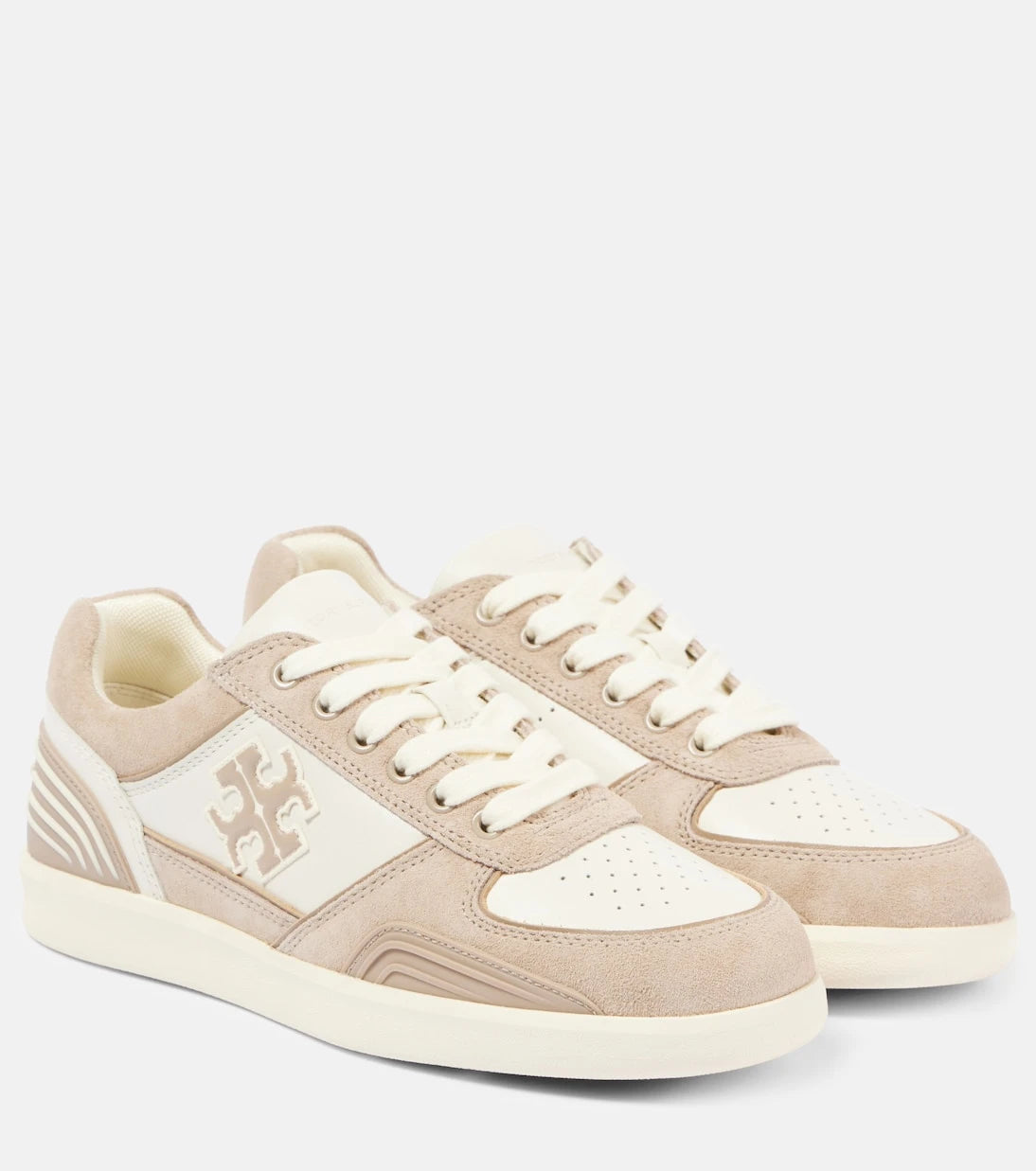 Tory Burch - Clover Court suede and leather sneakers