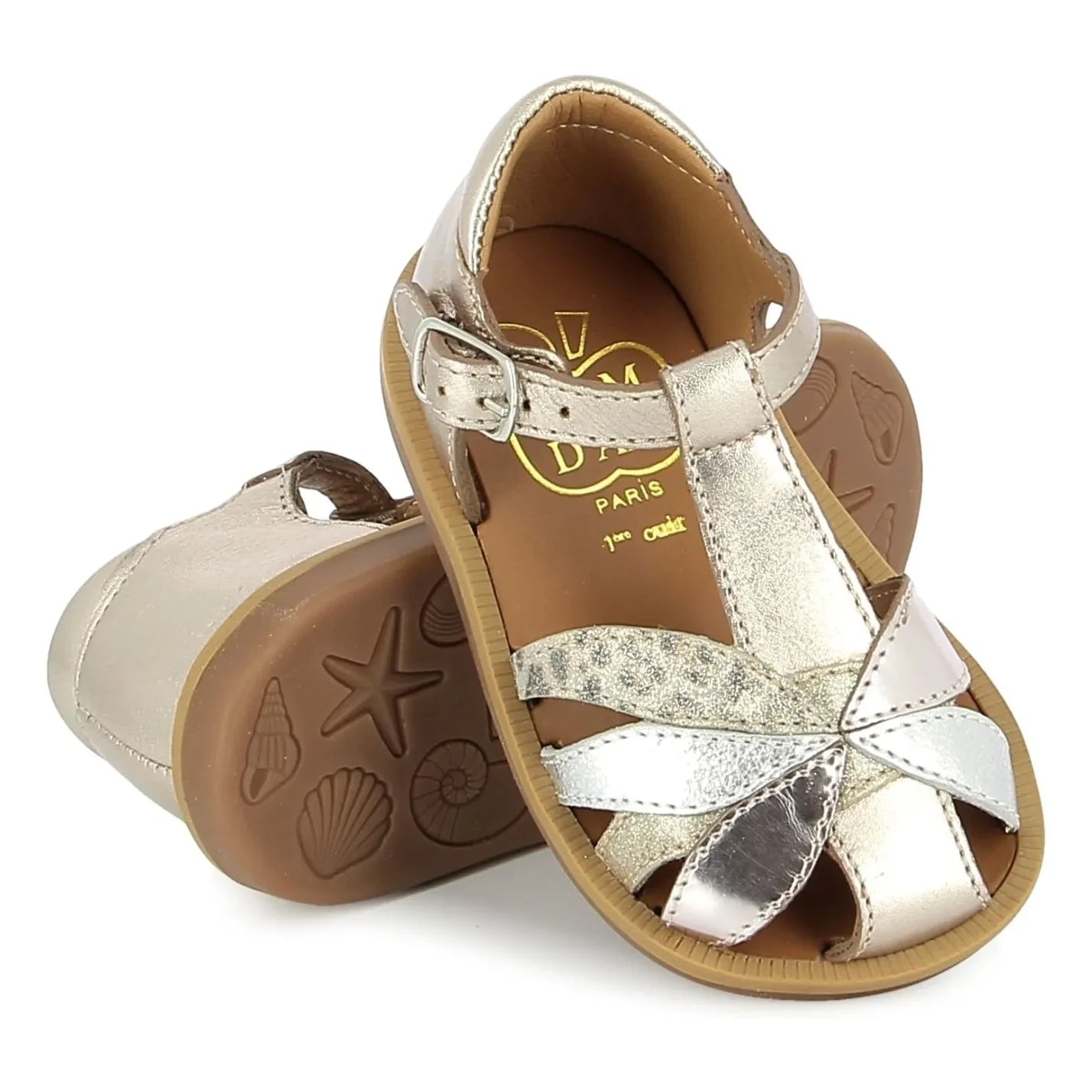 Pom d'Api - Poppy Oto Metallic Sandals | Dusty Pink