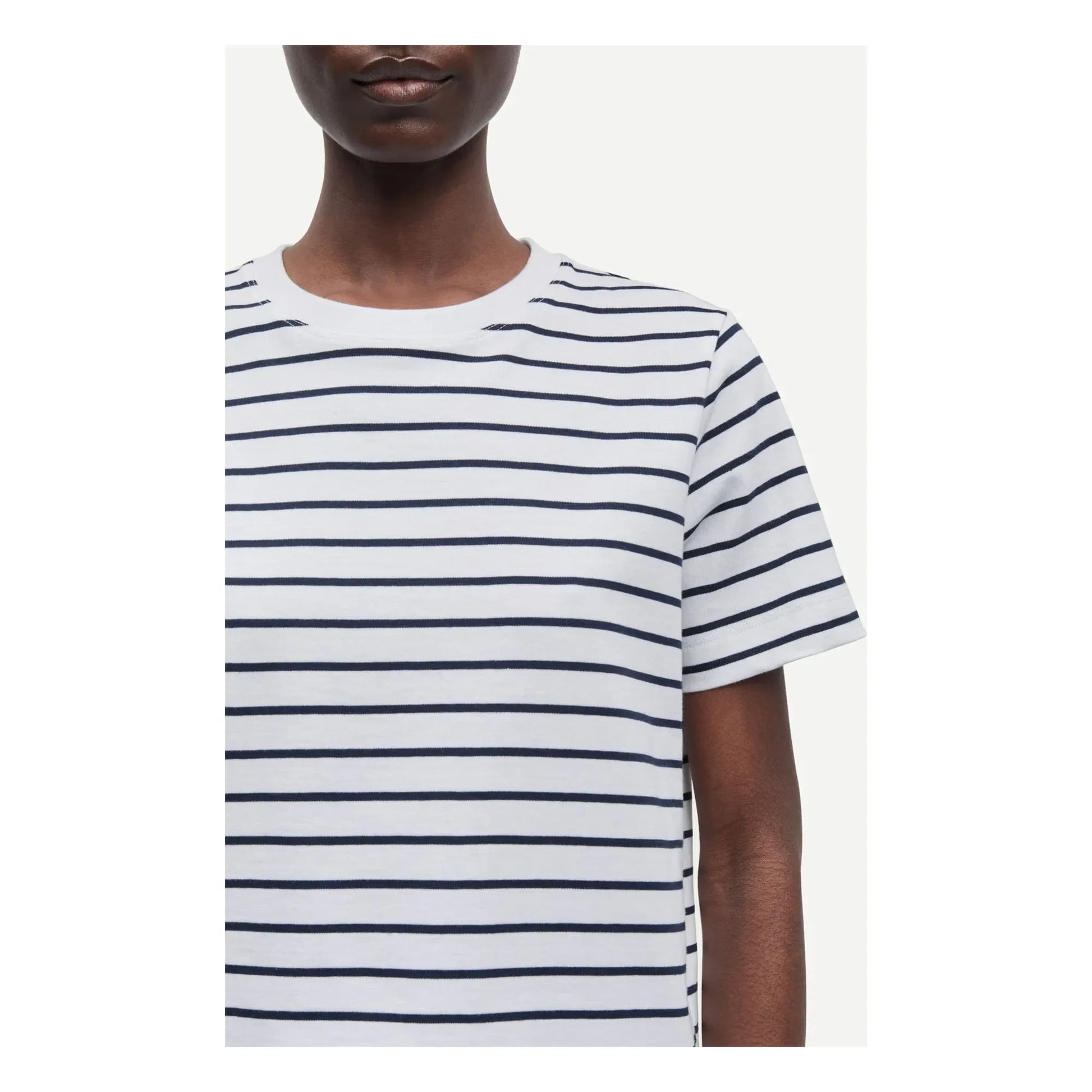 Samsoe Samsoe - Camino Stripes Organic Cotton T-shirt | White