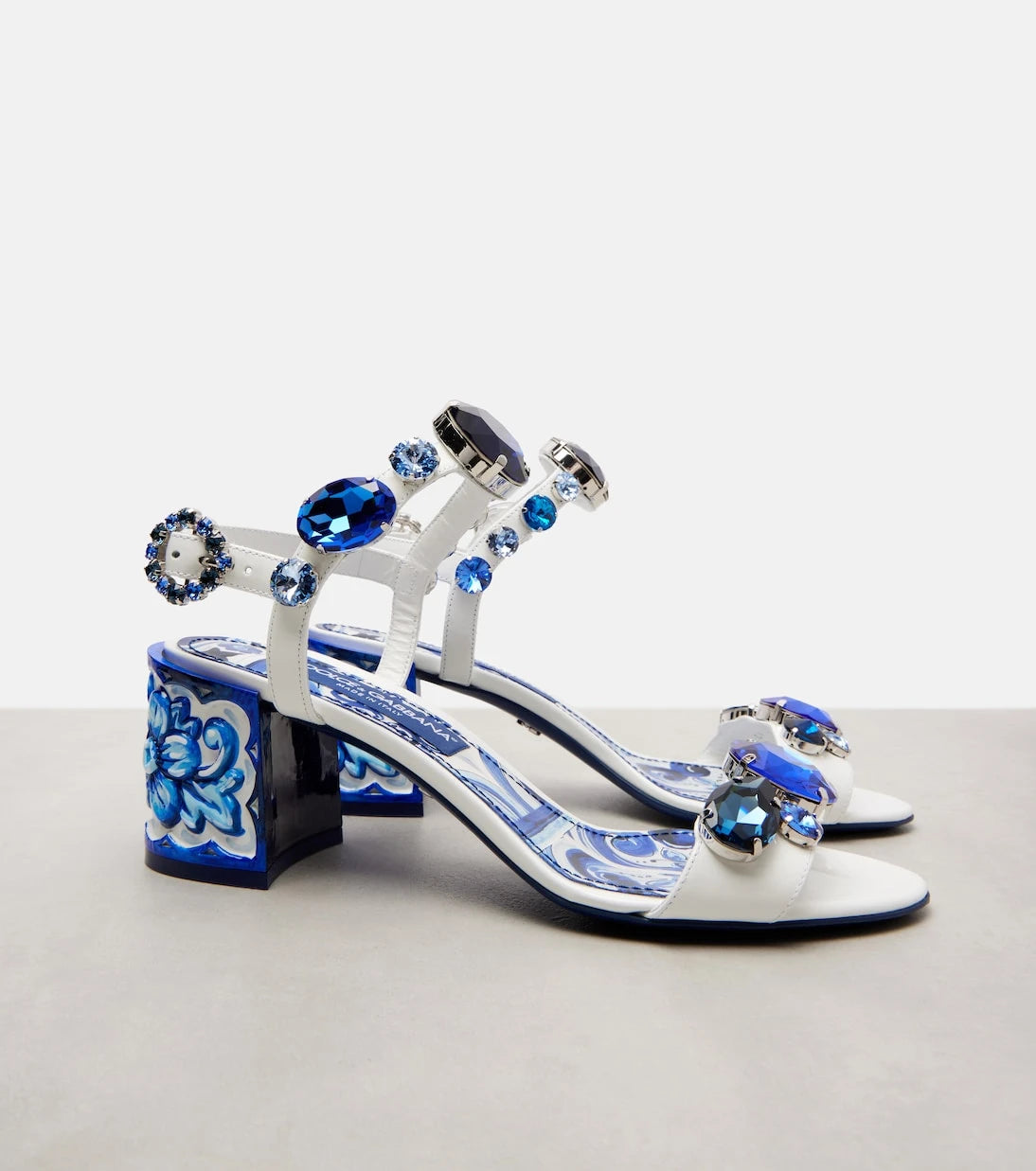 Dolce&Gabbana - Majolica embellished leather sandals