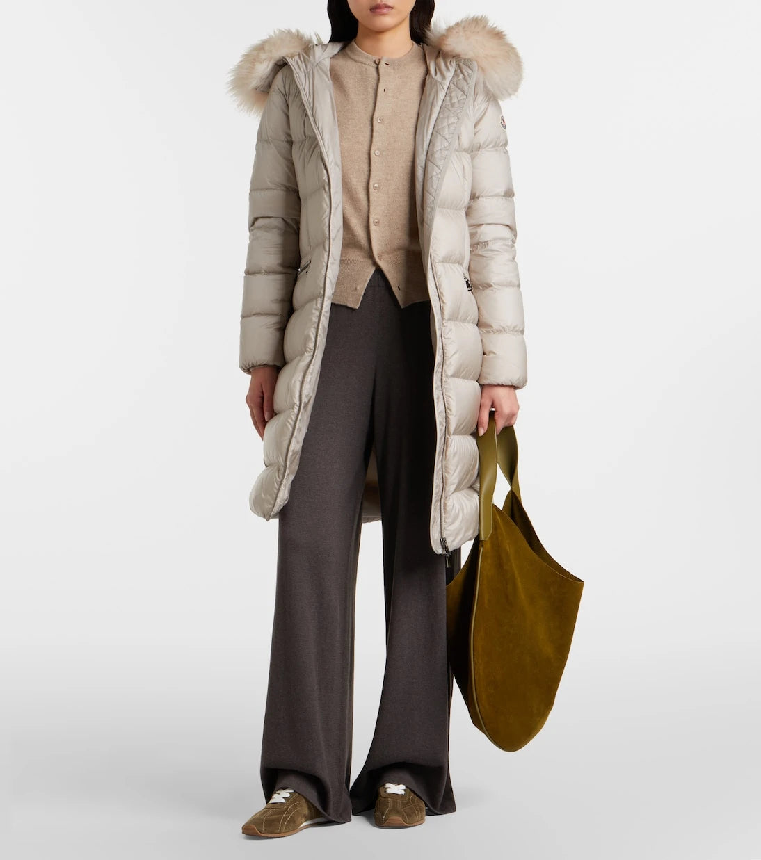 Moncler - Boedic shearling-trimmed down coat