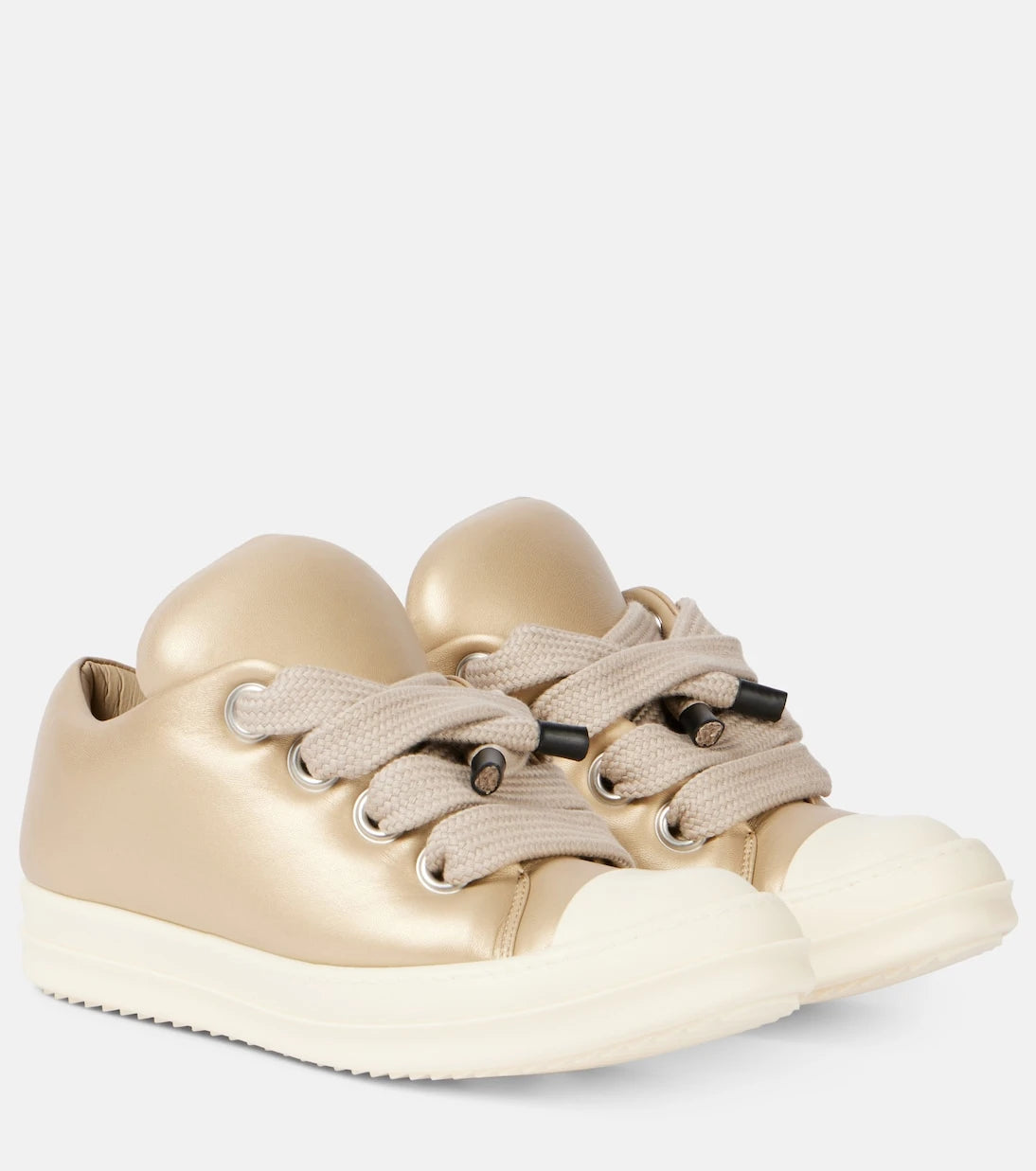 Rick Owens - Jumbolace metallic leather sneakers
