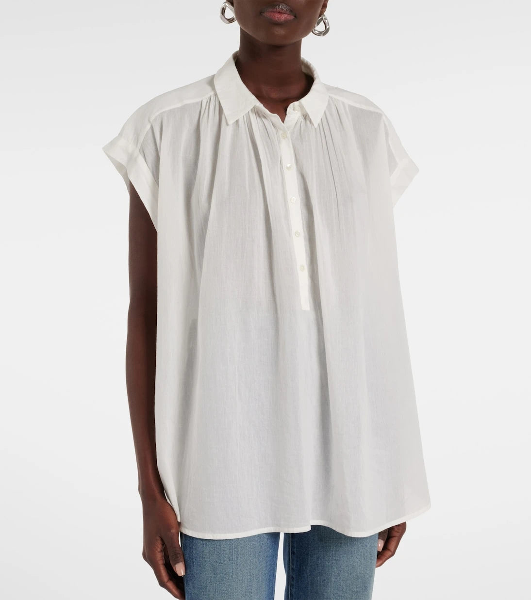 Nili Lotan - Normandy shirred cotton blouse