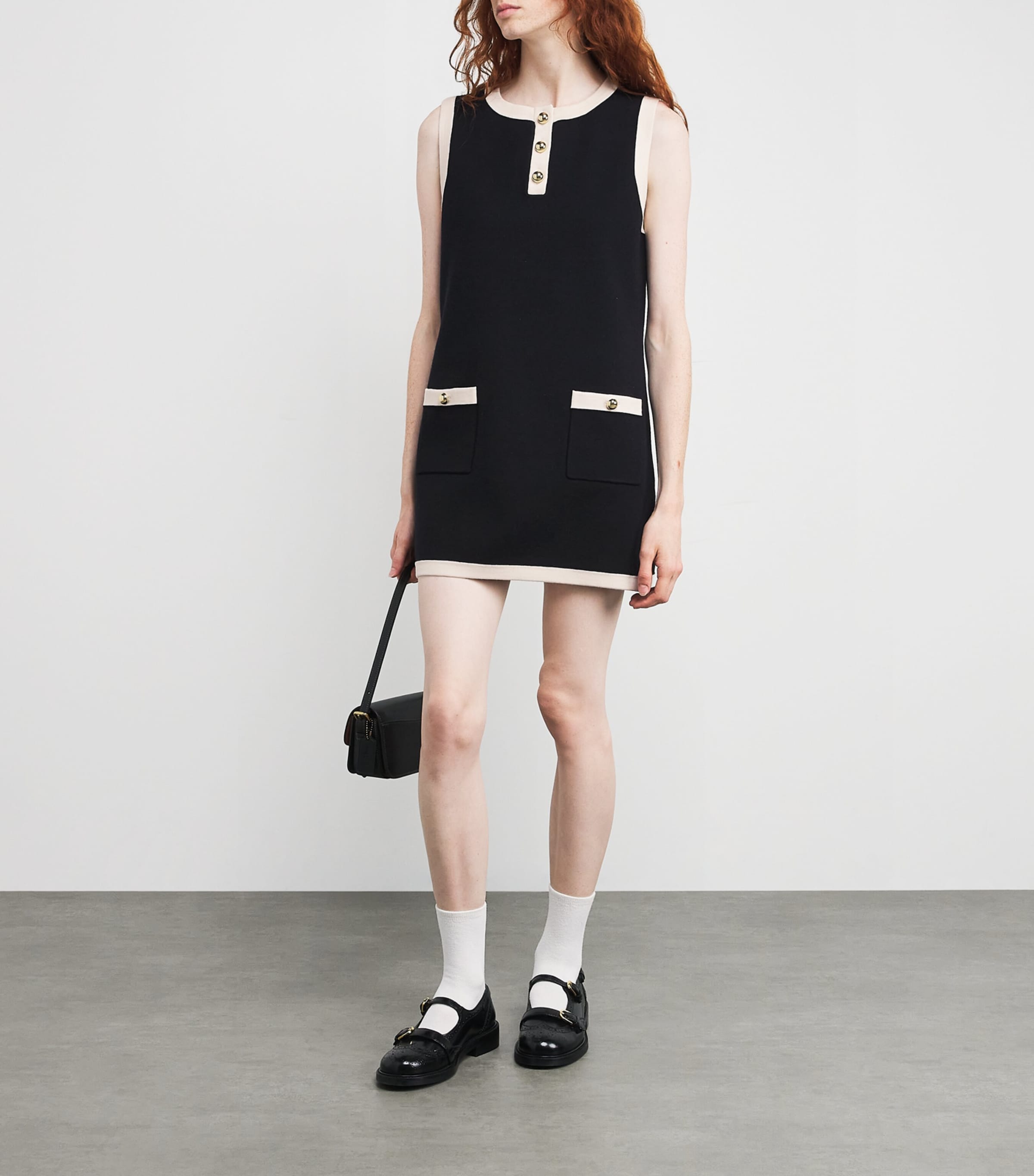 FRAME Wool-Blend The Mixed Mini Dress