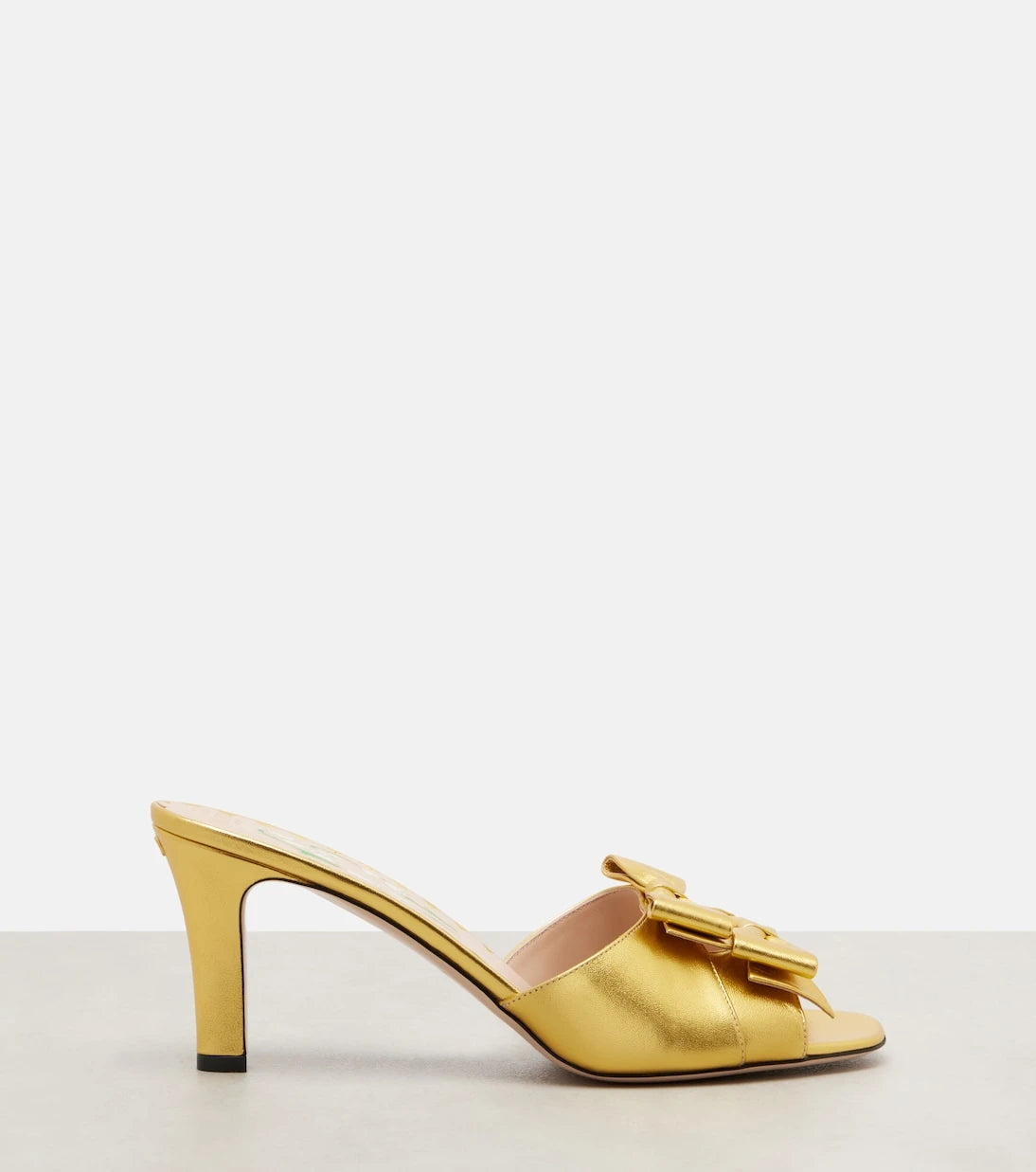 Valentino Garavani - Bowow 75 metallic leather mules