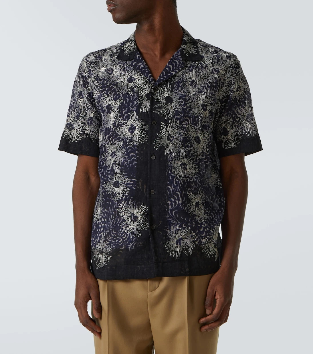 Dries Van Noten - Embroidered cotton bowling shirt