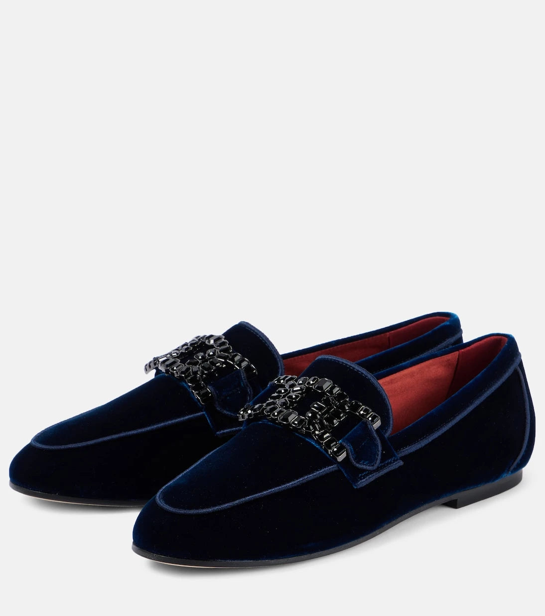 Tod's - Kate embellished velvet loafers