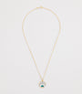 Yellow Gold, Diamond, Topaz and Pearl N*93 Sun Dawn Necklace