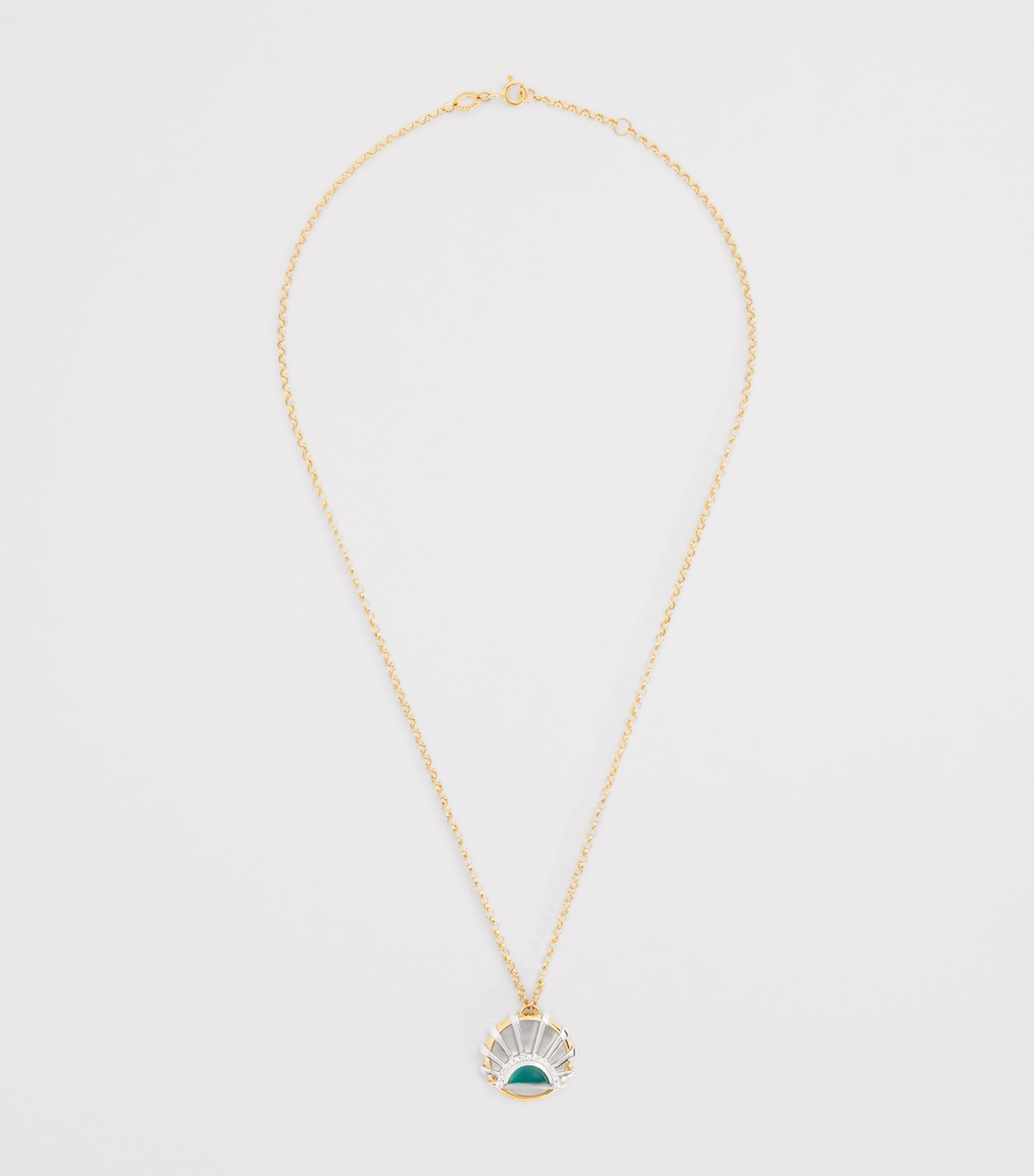 Yellow Gold, Diamond, Topaz and Pearl N*93 Sun Dawn Necklace