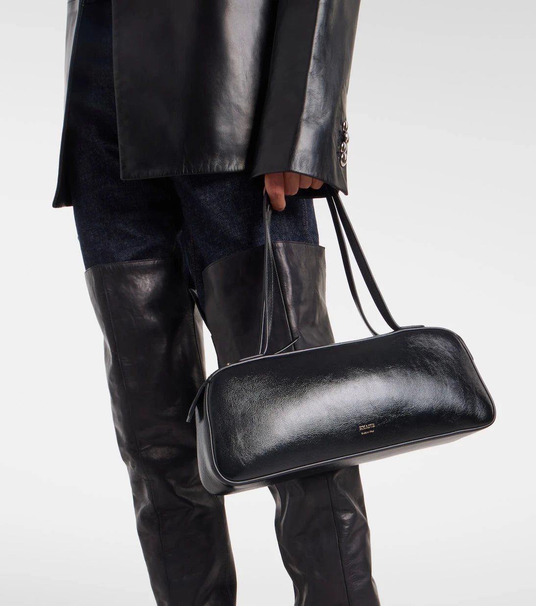 Khaite - Simona patent leather shoulder bag