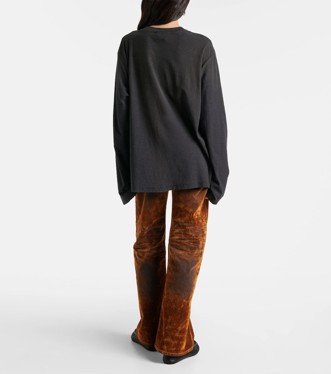 Acne Studios - بنطلون جينز بخصر متوسط وقصة ساق واسعة