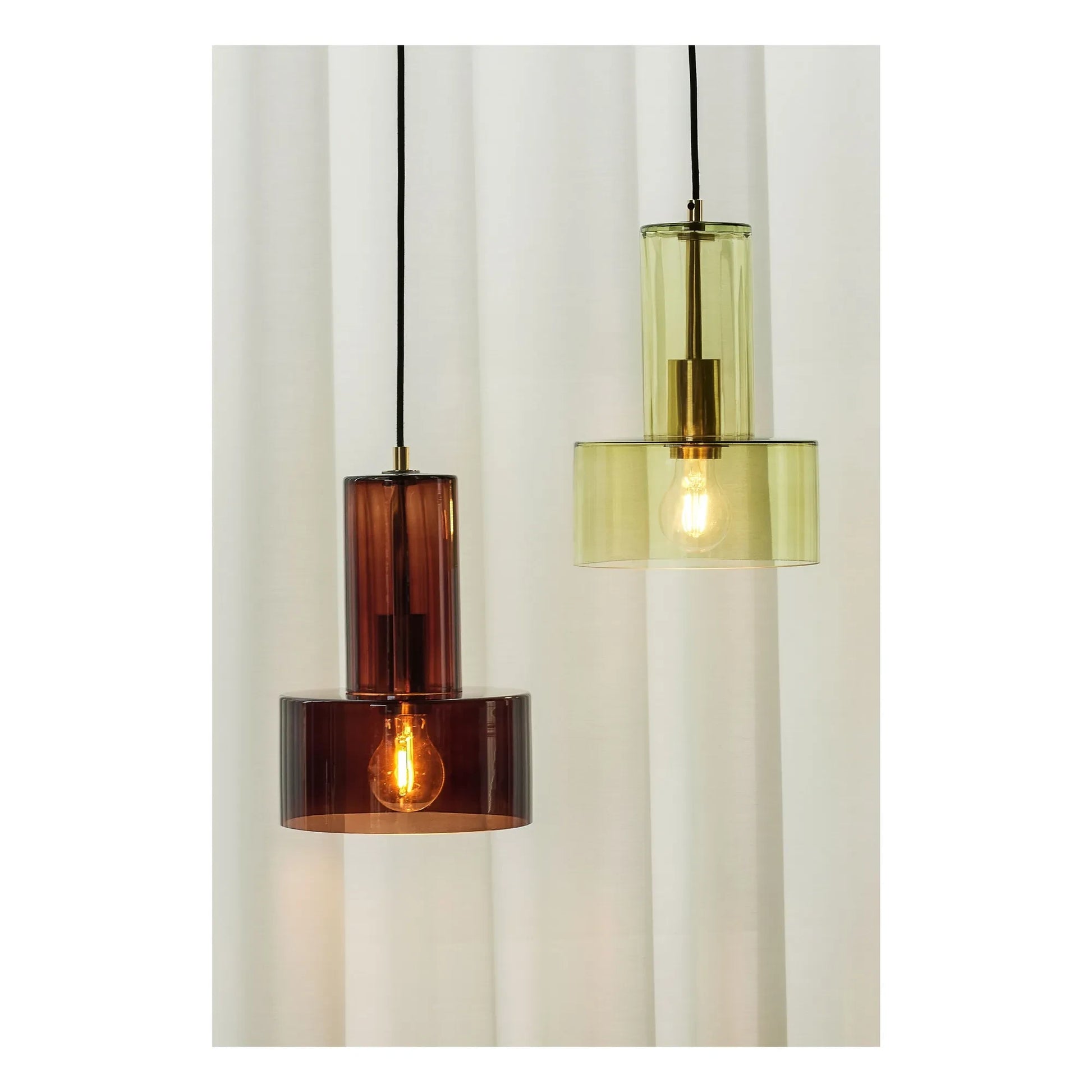 Hübsch - Ripple glass suspension | Green