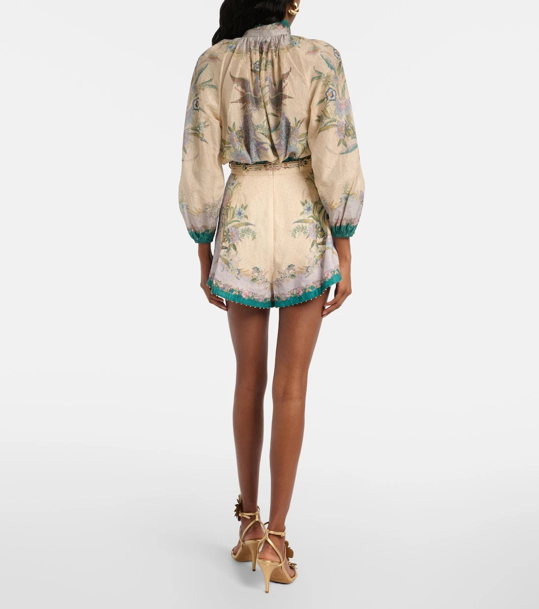 Zimmermann - Indra printed linen shorts