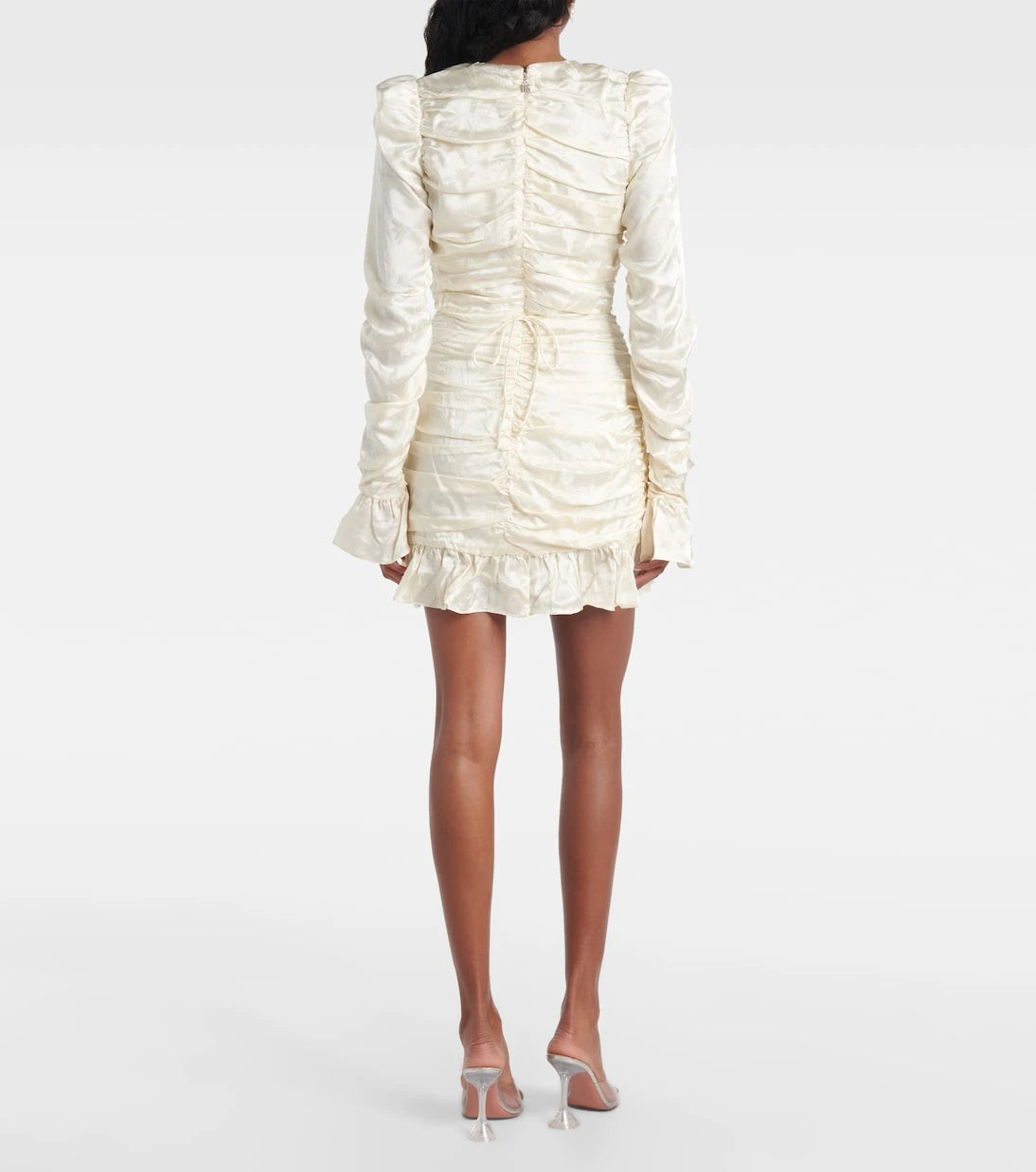 Rotate - Bridal ruched silk satin minidress