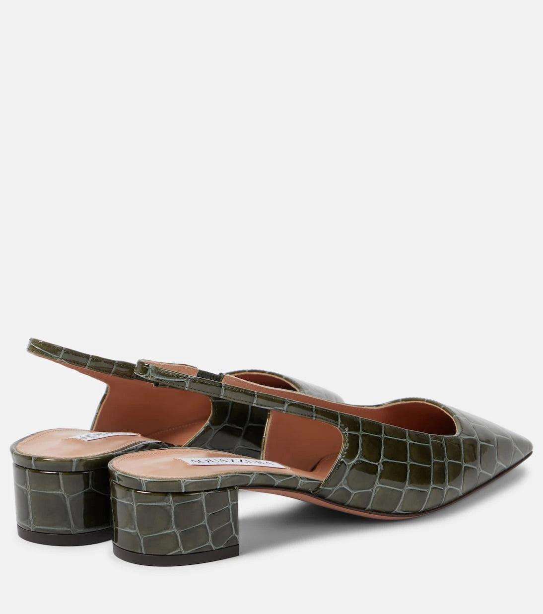 Aquazzura - Ginza 35 croc-effect leather slingback pumps