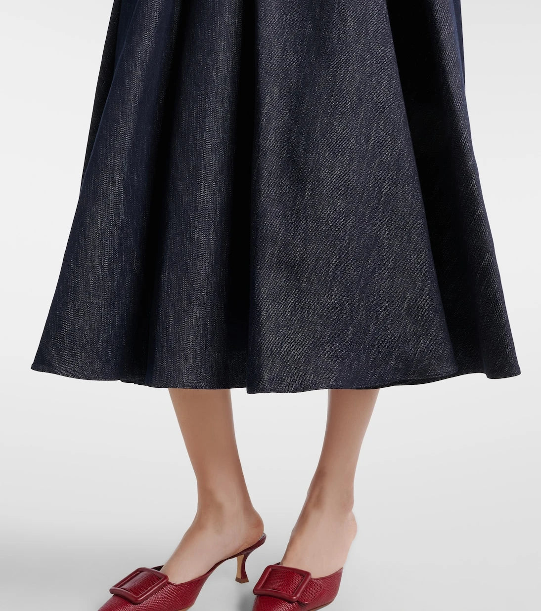 'S Max Mara - Pleated denim midi skirt