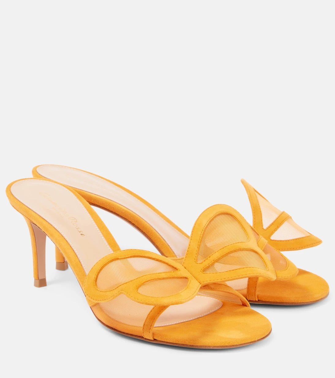 Gianvito Rossi - Ilia suede-trimmed mesh mules