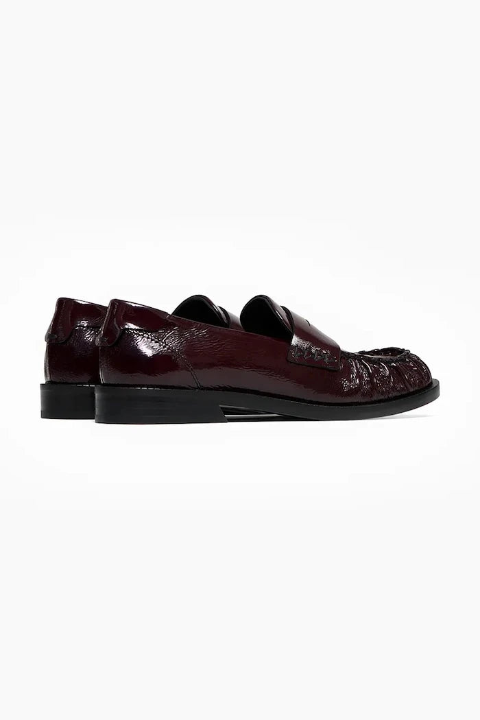 Vanda Novak мокасини дамски от кожа Greta Glossy Ruby