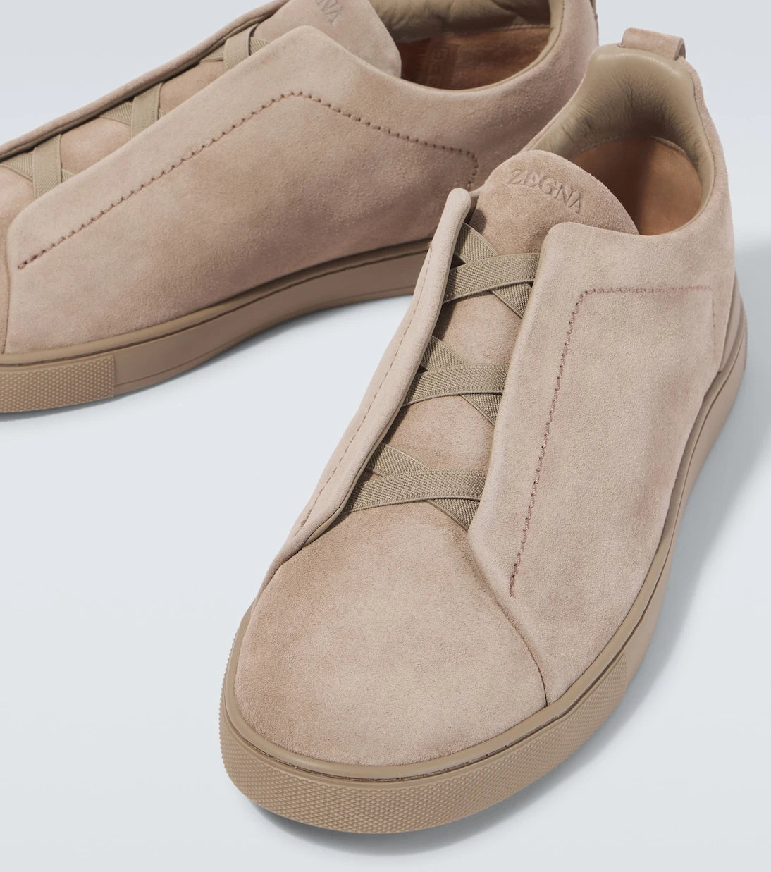 Zegna - Triple Stitch suede slip-on sneakers