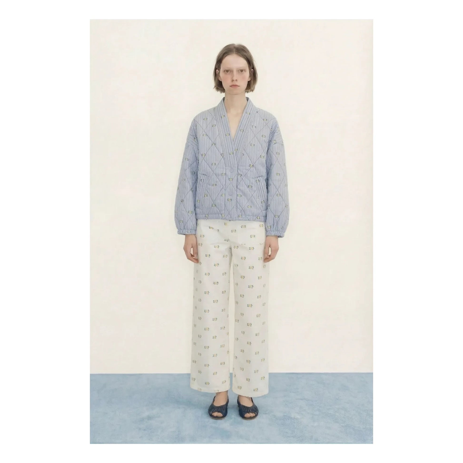 The Tiny Big Sister - Cotton Stripe Jacket | Blue