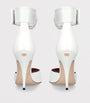 Valentino Garavani White Leather Drip Rose Sandals 105