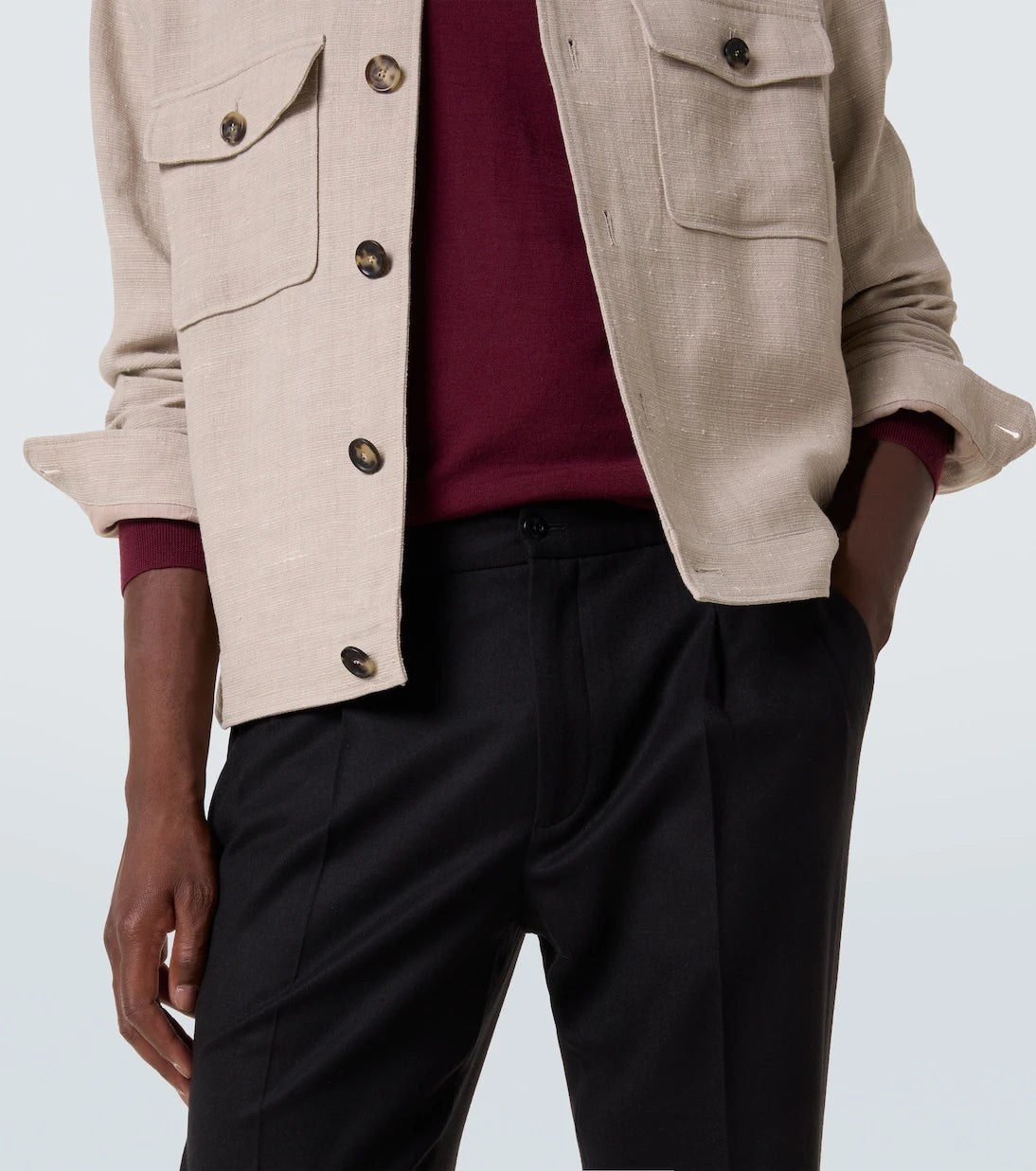 Rubinacci - Virgin wool flannel tapered pants
