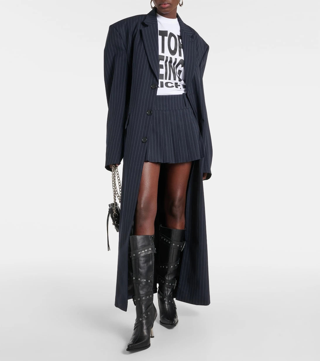 Vetements - Oversized pinstriped wool coat