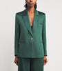 Alice+Olivia Green Satin Silas Blazer