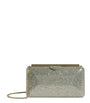 Jimmy Choo Neutral Ellipse Glitter Clutch Bag