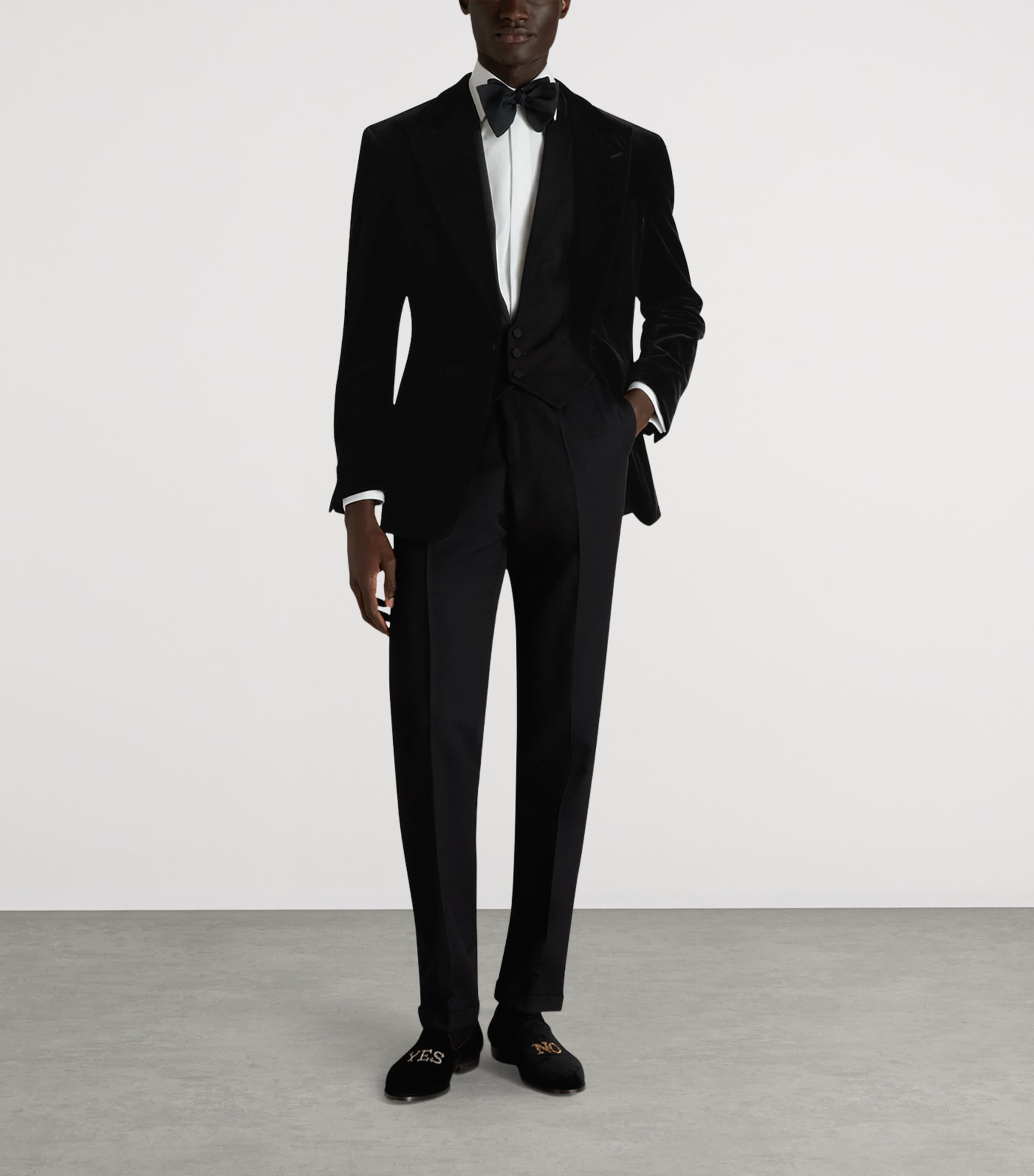 Dunhill Black Supima Cotton Velvet Evening Suit Jacket