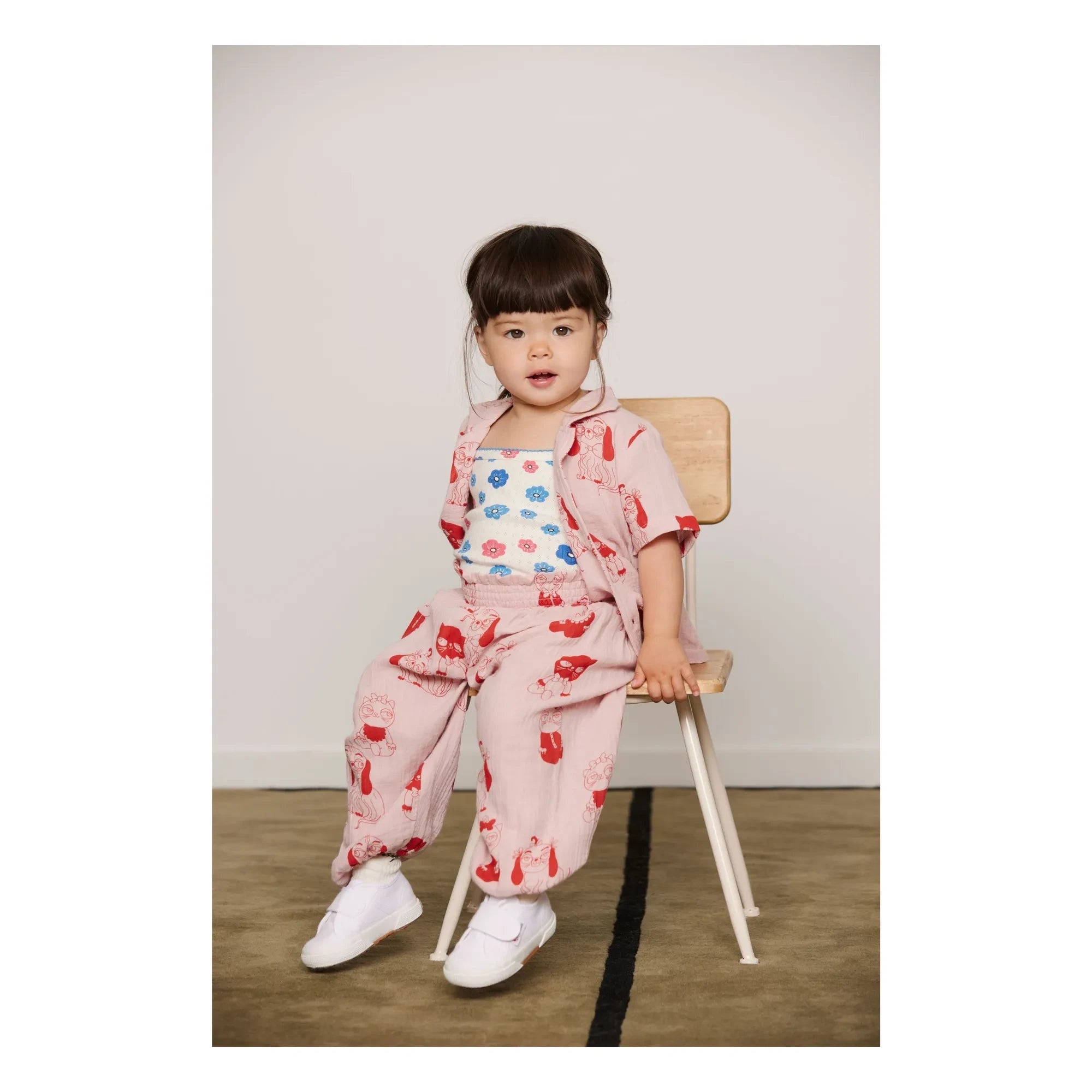 Mini Rodini - Organic Cotton Animal Pants | Pink