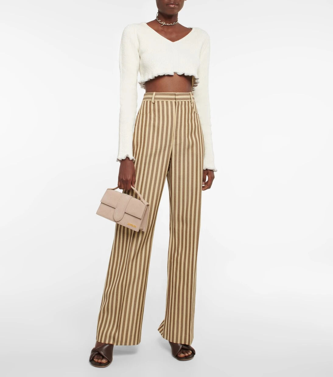 Jacquemus - La Maille Santon linen-blend crop top