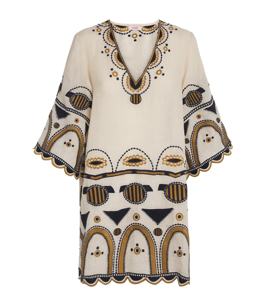 Eres Nude Linen Medallion Kaftan