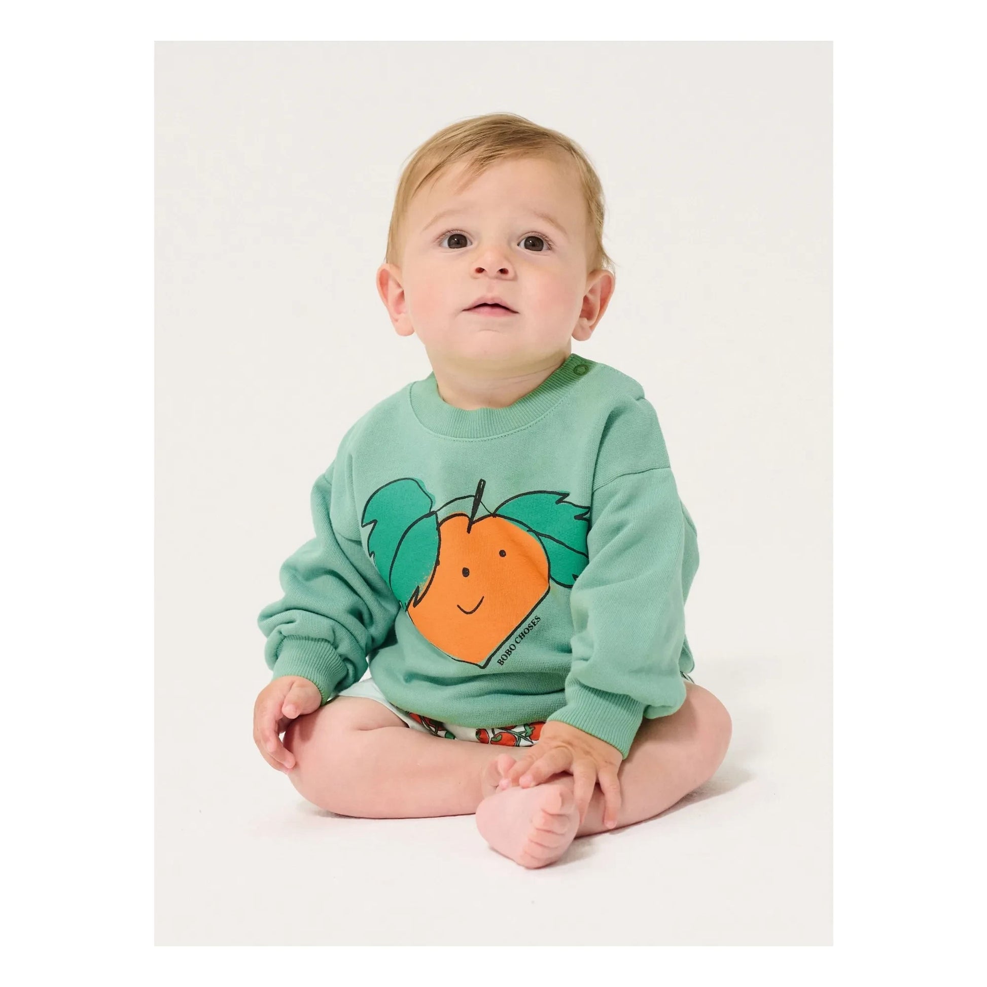 Bobo Choses - Orange organic cotton sweatshirt | Green