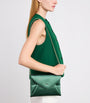 Max Mara Green Satin Envelope Clutch Bag