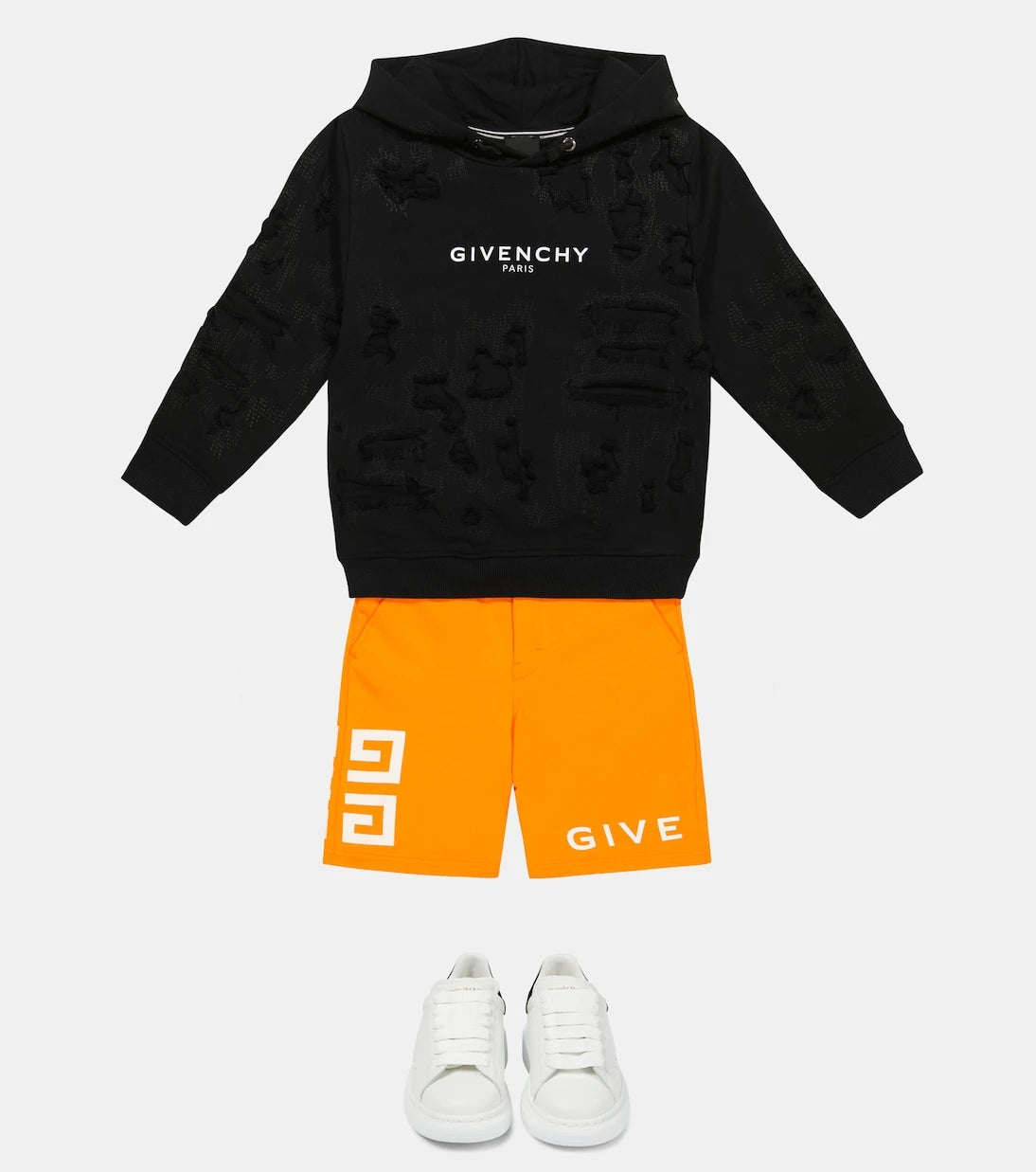 Givenchy Kids - سترة هودي من مزيج القطن بشعار الماركة