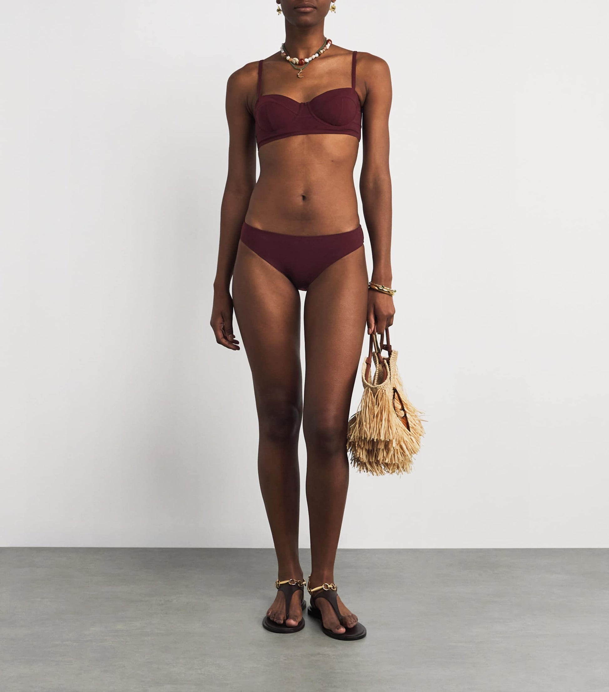 Burgundy Zahara Bikini Top