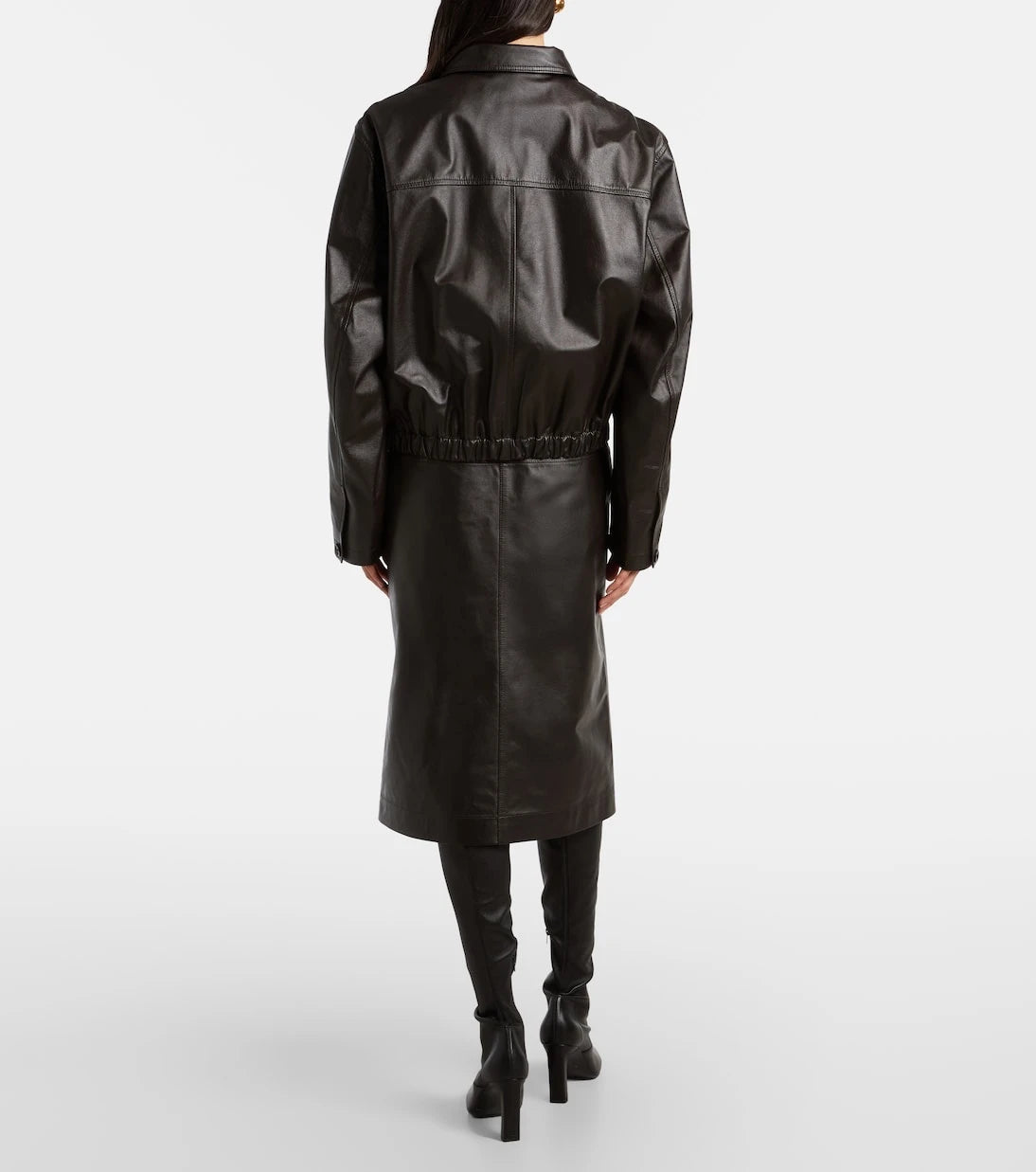 Lemaire - Leather midi skirt