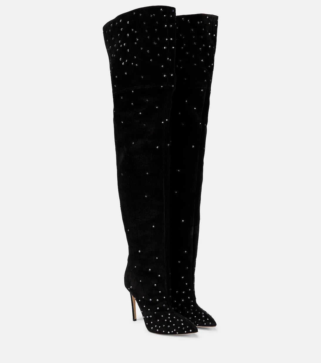 Paris Texas - Embellished suede over-the-knee boots