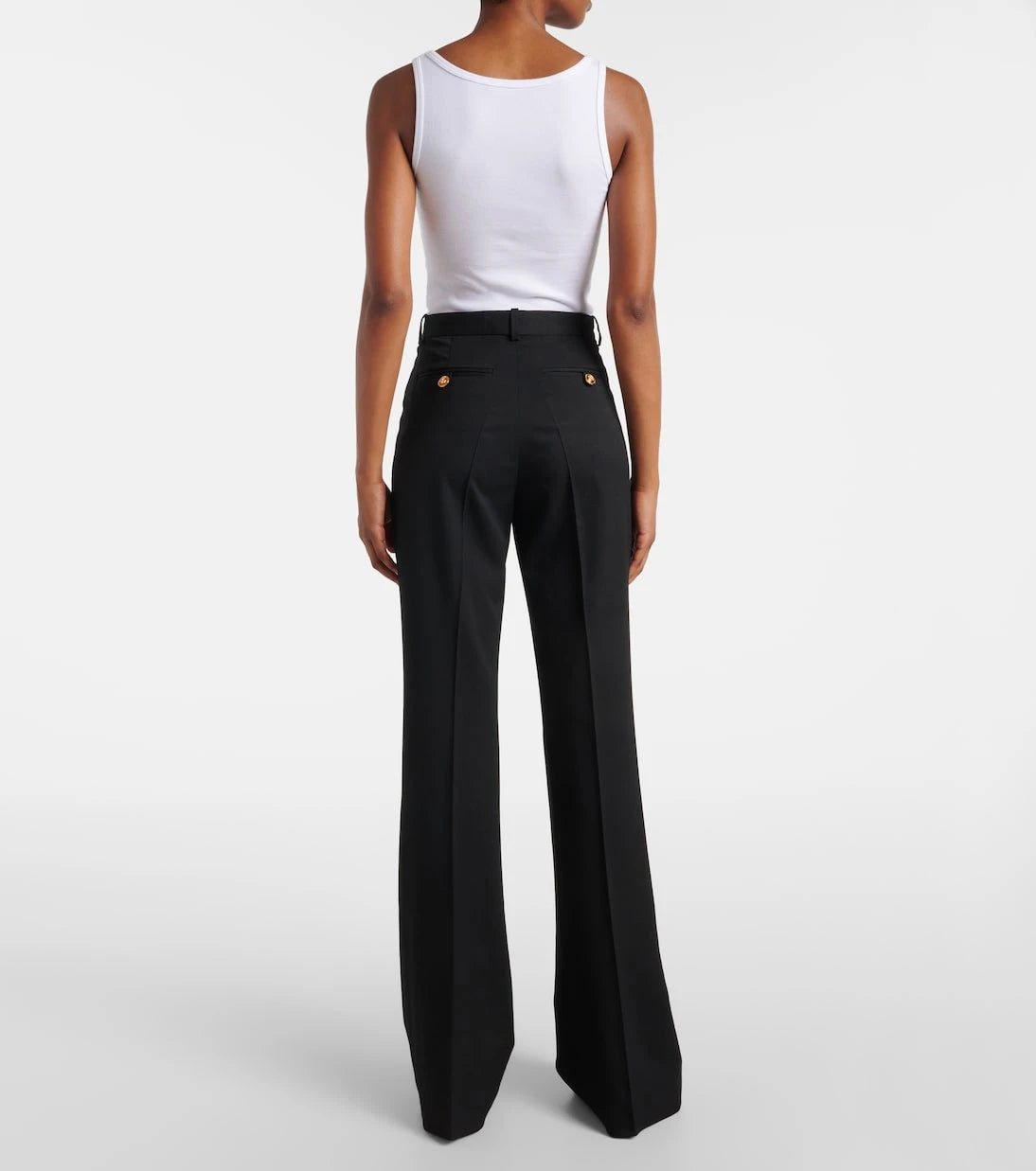 Versace - High-rise wool-blend flared pants