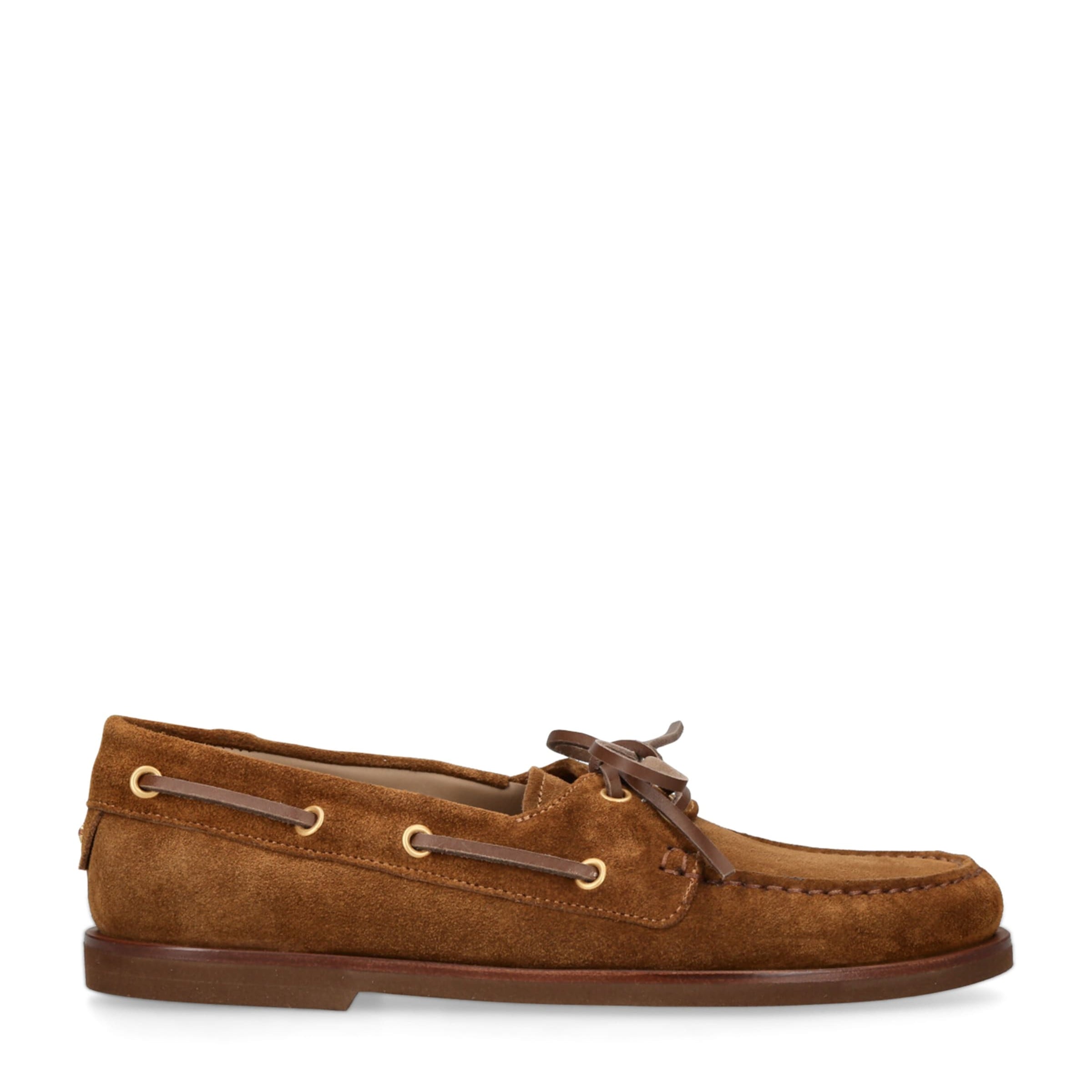 Gianvito Rossi Beige Suede Vandee Boat Shoes
