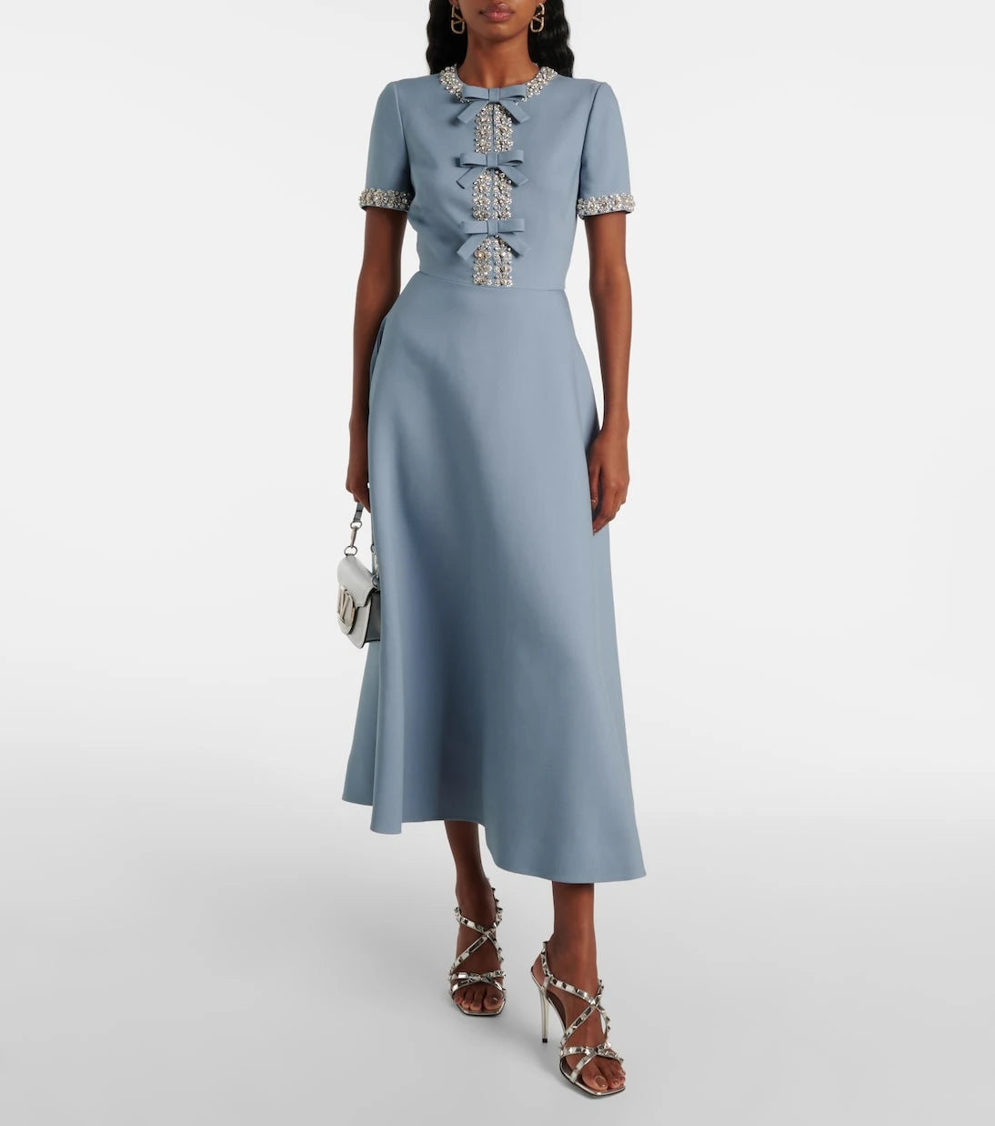 Valentino - Crepe Couture embellished midi dress