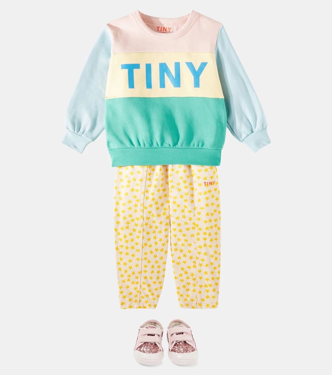 Tinycottons - Color Block logo cotton sweatshirt