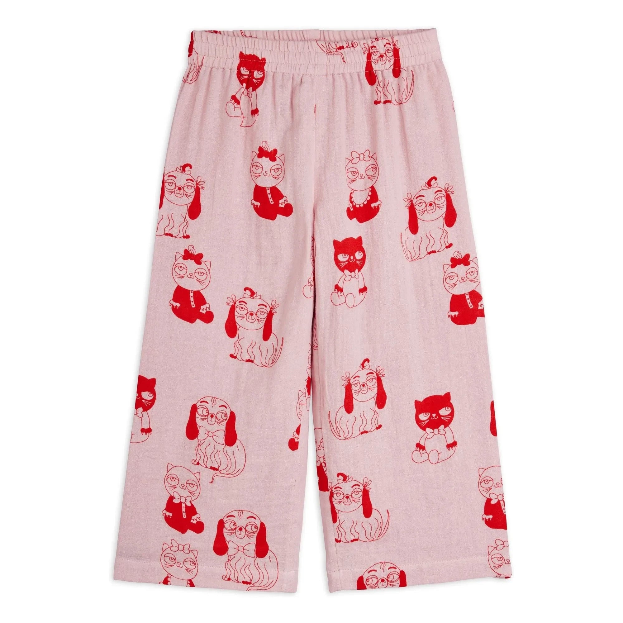 Mini Rodini - Organic Cotton Animal Pants | Pink